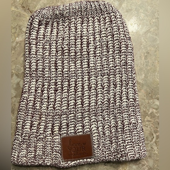 Love Your Melon Accessories - Love Your Melon Beanie- Burgundy and White